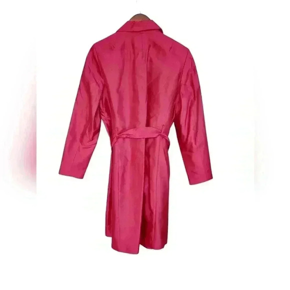 NWT Willi Smith Burgandy Silk Trenchcoat Inspired Light Weight Jacket - Picture 2 of 4